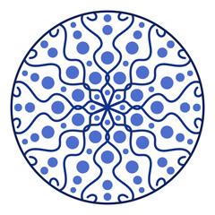 Porcelain plate with traditional blue on white design in Asian style. design pattern for background, plate, dish, bowl, lid, tray, salver, vector illustration art embroidery. curve and circle plate.