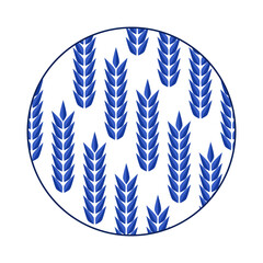 Porcelain plate with traditional blue on white design in Asian style. design pattern for background, plate, dish, bowl, lid, tray, salver, vector illustration art embroidery. rice pattern plate.