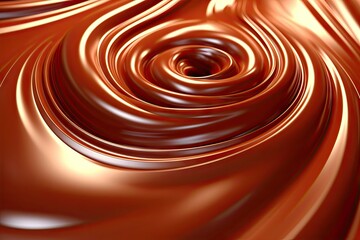 Sensational Cocoa. Chocolate Waves in Abstract Background. Generative AI illustrations.
