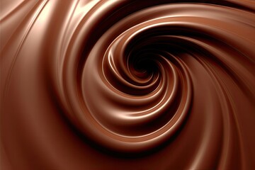 Sensational Cocoa. Chocolate Waves in Abstract Background. Generative AI illustrations.