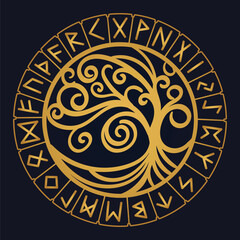 Tree of Life , Yggdrasil vector	
