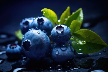 fresh Blueberry with water splash