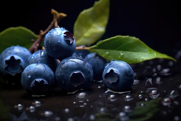 fresh Blueberry with water splash