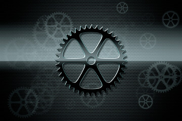 Shining Spur gear in mesmerizing 3D backdrop. Perfect for mechanical engineering students, colleges, and mechanical businesses.