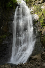 Obraz premium View of the waterfall in Makhuntseti, Adjara, Georgia. Mahunceti Falls near Batumi city.