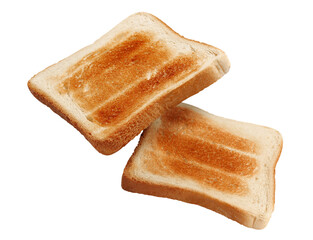 Two delicious toasted bread pieces, cut out