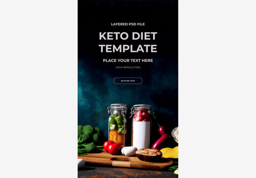 Fresh and Colorful Vegetable Jars with Cutting Boards and Knives on A Table - Perfect for Food Blogs and Healthy Eating Campaigns Keto Diet, Zero Carbs, Mockup, Template Generative AI