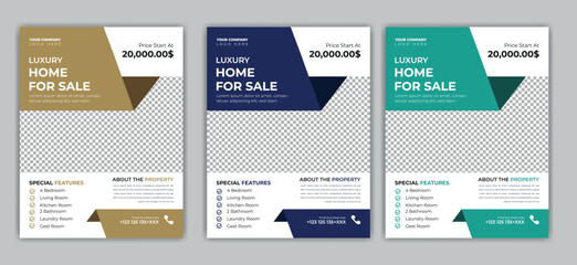 Real Estate Flyer Design bundle, property sale flyer design, flyer design for print . Construction dream house Business Flyer Template. for social media banner ads.