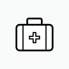Obraz premium Medical Kit Icon. Doctor Equipment, Paramedic Bag Symbol for Design, Presentation, Website or Apps Elements – Vector