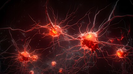 Generative Ai. Close up of nerve cells
