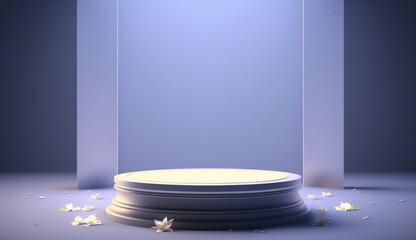 The violet podium symbolizes tenderness and nurturing.