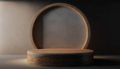 Illustration captures the elegance and grace of a wooden podium, evoking timeless beauty