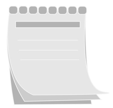 white notepad pages turning isolated clip art preview