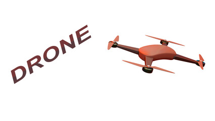 d render drone concept. Simple white background illustration. drone camera symbol design. Can be used for web and mobile