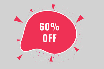 60% off discount Speech Bubble, Banner Label 60% discount 