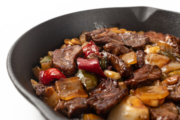 Steak Bites on a white background