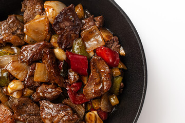 Steak Bites on a white background