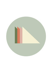 illustration of a triangle in a circle vector