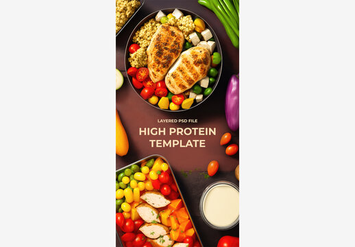 Delicious Spread Of Food and Vegetables on Table with Milk and Milkshake - Perfect for Food Blogging and Recipe Websites High Protein, Mockup, Template Generative AI