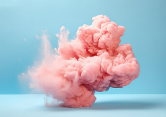 Abstract pastel pink color paint with pastel blue background. AI Generated