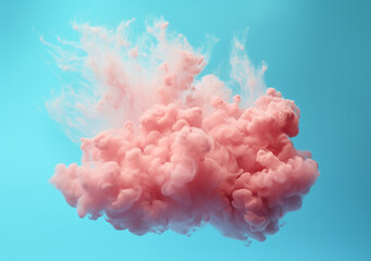 Abstract pastel pink color paint with pastel blue background. AI Generated