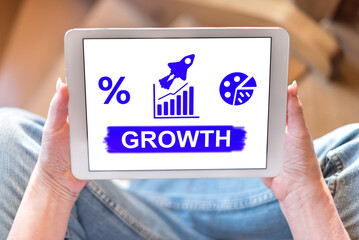 Growth concept on a tablet