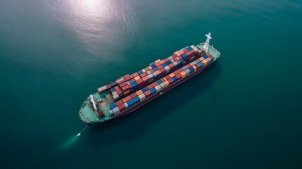 Generative AI. Container ship, sea transportation