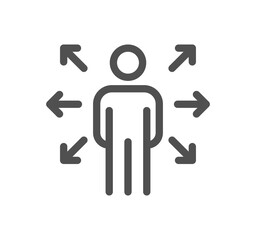 Business people and human resources related icon outline and linear symbol.