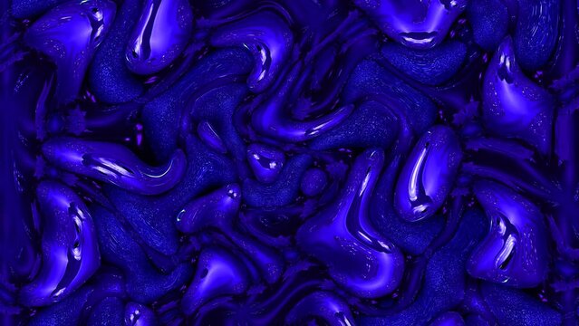 Animated multicolor texture liquid . Abstract wave glossy water blue pattern liquid 