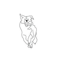 One line drawing. Dog Vector illustration.  Border Collies breed