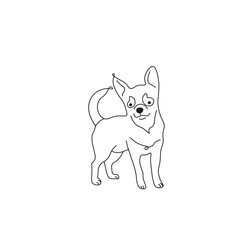 One line drawing. Dog Vector illustration. Chihuahua breed