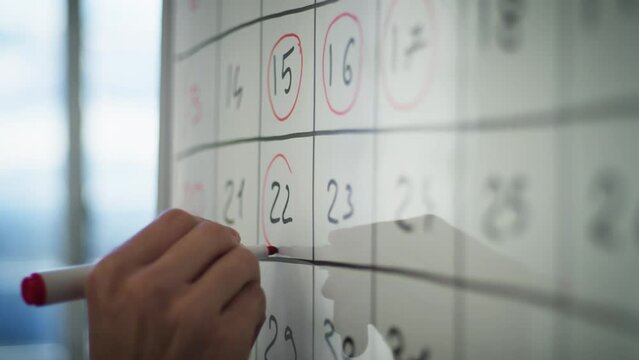 Marking Dates On A Calendar board 