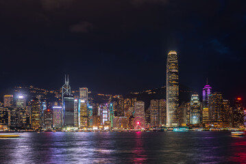 Obraz premium Hong Kong Cityscape at Night Beautiful night view