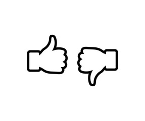 Thumb up and thumb down icon. Thumb-Up Thumb-Down Icons Isolated vector design and illustration.