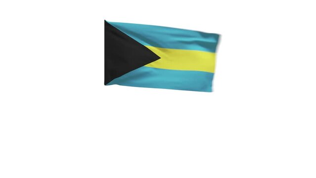 3D rendering of the flag of the Bahamas waving in the wind.