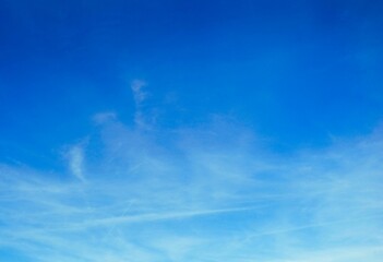 Naklejka na ściany i meble blue summer sky with white cloud background