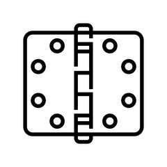 hinge hardware furniture fitting line icon vector. hinge hardware furniture fitting sign. isolated contour symbol black illustration