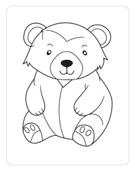 Cute Animals Coloring Pages, Animals Illustrations, Black and white Coloring Pages.