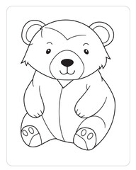 Cute Animals Coloring Pages, Animals Illustrations, Black and white Coloring Pages.