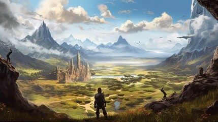 Fototapeta premium Fantasy Landscape Game Art