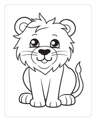 Cute Animals Coloring Pages, Animals Illustrations, Black and white Coloring Pages.