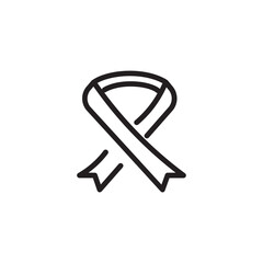 Aids Cancer Ribbon Outline Icon