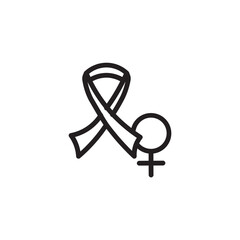 Aids Cancer Woman Outline Icon