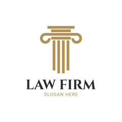 LAW FIRM LOGO WITH GOLDEN PILLAR ICON