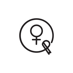 Aids Cancer Woman Outline Icon