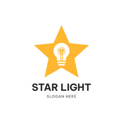 Obraz premium STAR AND LIGHT BULB LOGO VECTOR ILLUSTRATION