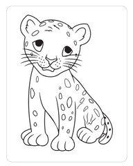 Cute Animals Coloring Pages, Animals Illustrations, Black and white Coloring Pages.