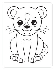 Cute Animals Coloring Pages, Animals Illustrations, Black and white Coloring Pages.