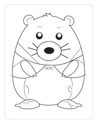 Cute Animals Coloring Pages, Animals Illustrations, Black and white Coloring Pages.