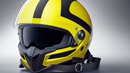 Modern Design Motorbike Helmet. Firm. Glossy. Professional Equipment. Generative AI